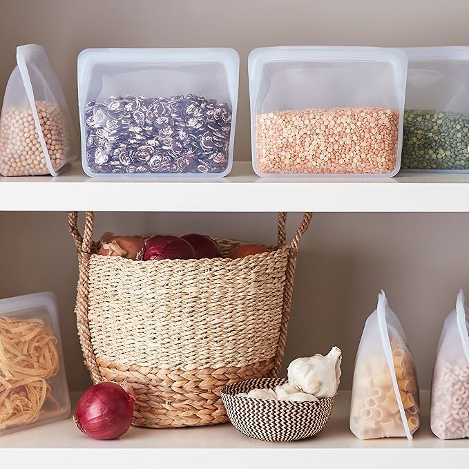 Stasher Reusable Silicone Storage Bags (Mini, Clear) and (Sandwich, Clear)