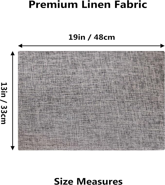 Home Brilliant Linen Placemats Set of 4 Heat Resistant Washable Placemats for Parties Buffet Dinner, 13 x 19 inches, Ash Grey