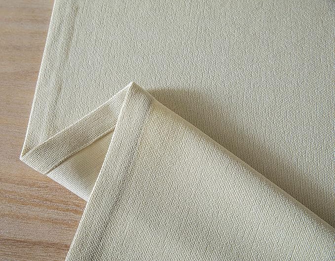ZeeMart Burlap Style Farmhouse Table Runners 90 Inches Long, Cream Rustic Woven Dining Table Runner for Everyday Use, 14x90 Inches, Cream