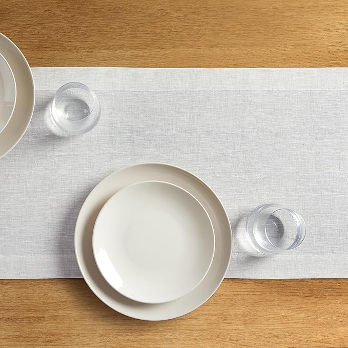 Solino Home 100% Pure Linen Light Flax Table Runner 36 Inches - 14 x 36 Inch for Coffee Tables and Dresser - Sonoma Collection, Spring, Summer