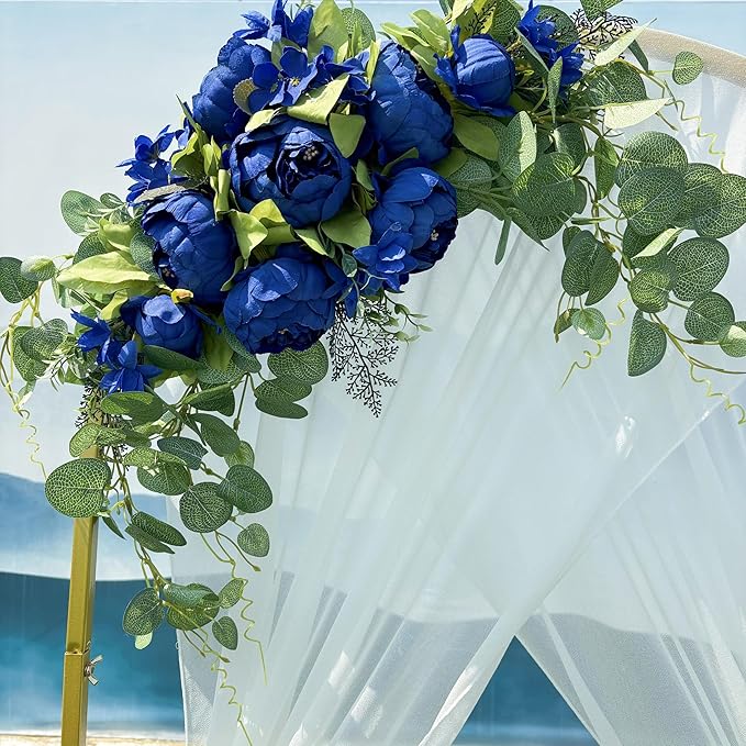 H&S BRIDAL Wedding Arch Flowers, 30 Inch Rustic Artificial Floral Swag for Door Lintel, Green Leaves Rose Peony Sunflowers Table Centerpieces Home Decoration