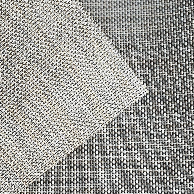 Placemats, Placemats for Dining Table Set of 6, Kitchen Table Mats Heat-Resistant Non-Slip Washable PVC Woven Vinyl Place Mats for Dining Room Table Decoration (Pack of 6, Flaxen Gray)