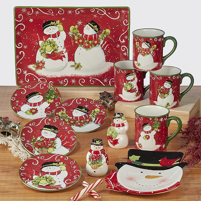 Certified International Holiday Magic Snowman 16 oz. Mugs, Set of 4
