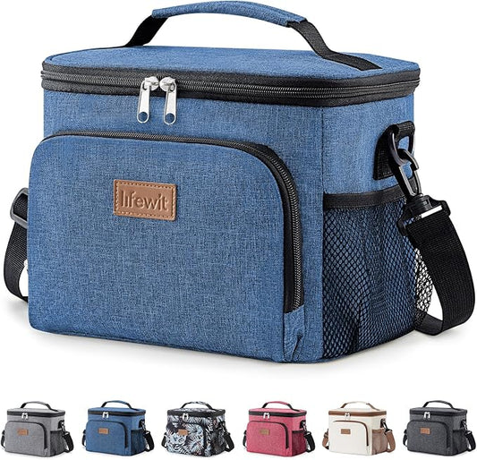 Lifewit Reusable Insulated Lunch Bag, Portable Cooler Freezable Soft Lunchbox Leakproof with Adjustable Shoulder Strap for Men Women Adult for Work Picnic or Travel, 9L 12 Can, Dark Blue