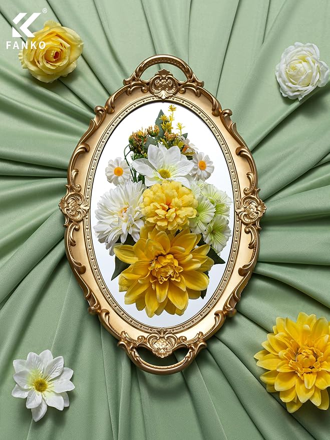 FANKO Artificial Flowers for DIY, Yellow Faux Flowers Bouquet, Fake Rose Dahlia Daisy Cosmos Silk Flowers for Vase, Home Decor, Garlands, Garden Wedding, Party, Birthdays