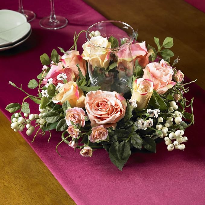 Nearly Natural Rose Candelabrum Silk Flower Arrangement