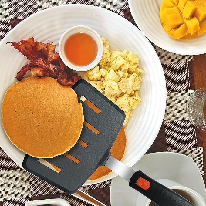 Silicone Spatula Turner, 6 PCS Spatulas Silicone Set for Nonstick Cookware, Dishwasher Safe 600°F Heat Resistant Kitchen Turner Spatula Home Kitchen Cooking Eggs, Pancake, Fish, Stir Fries (6)