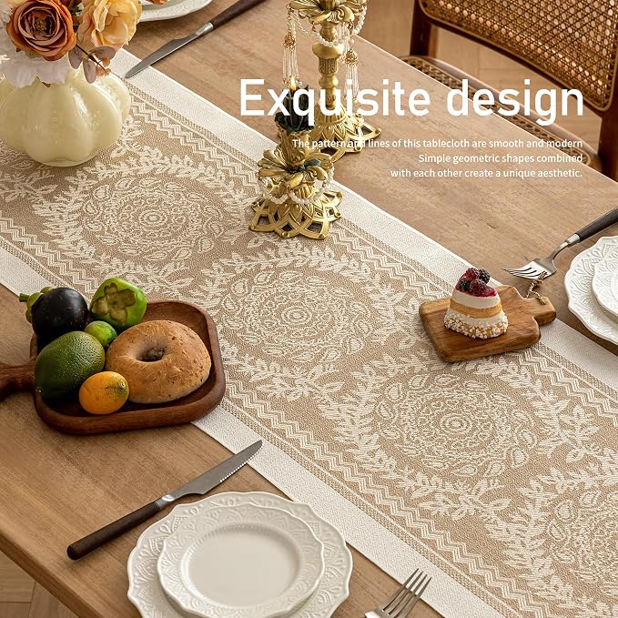Table Runners 107 Inches,Waterproof Boho Table Runner with Tassel Fringe,Table Runner for Party Coffee Table