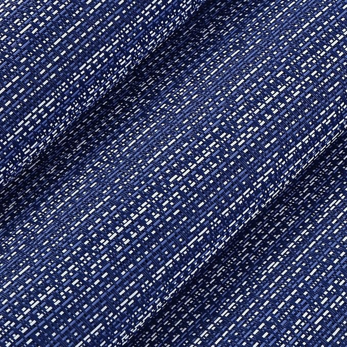 AHHFSMEI Placemats Set of 6 Washable Woven Vinyl Placemats for Dining Table Heat Resistant Non-Slip Stain Resistant Table Mats for Kitchen & Home Decor(Multi Blue,6)