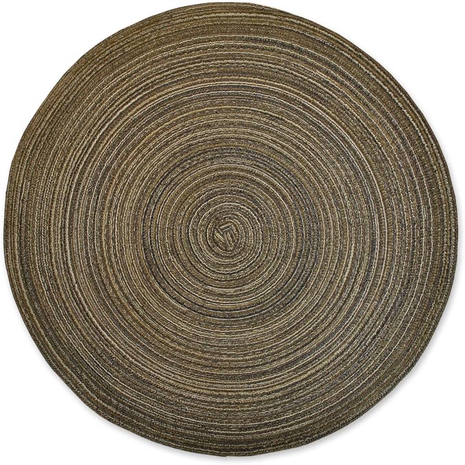 DII Tabletop Collection, Variegated Round Placemat, Round, 15" Diameter, Brown, 6 Piece