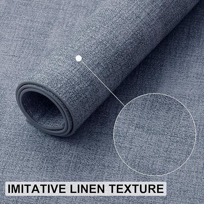 homing Faux Leather Heat Resistant Placemats 4 Packs, Waterproof Wipeable Dining PU Place Mats for Indoor & Outdoor, Easy to Clean, Denim Blue