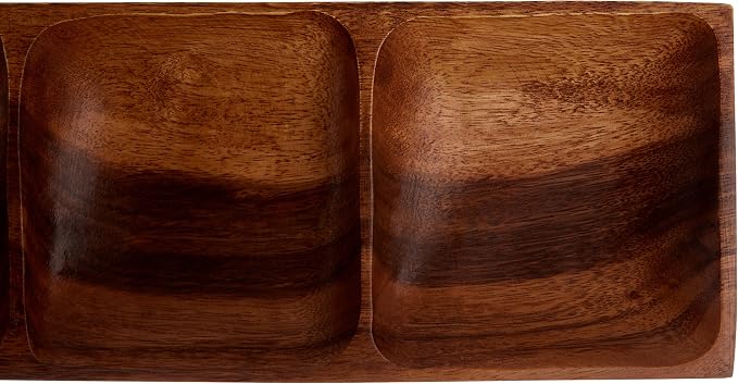 Premier Housewares 3-Section Rectangle Serving Dish - Acacia Wood