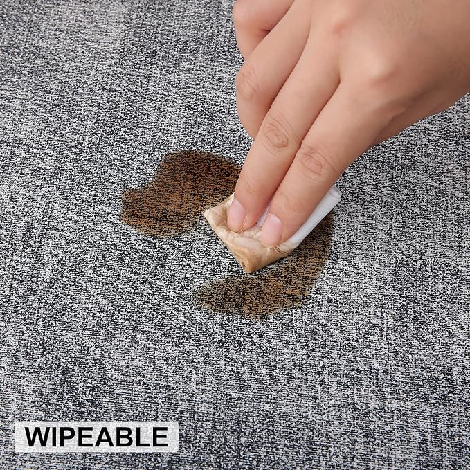 homing Faux Leather Heat Resistant Placemats 8 Packs, Waterproof Wipeable Dining PU Place Mats for Indoor & Outdoor, Easy to Clean, Smokey Grey