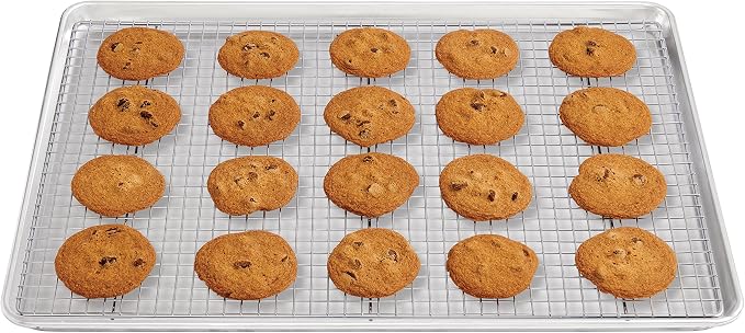 Mrs. Anderson's Baking Professional Cooling Rack, Heavy Duty Steel, Fits Two-Thirds Sheet Pans, 21 x 14.5 x 0.75-Inches