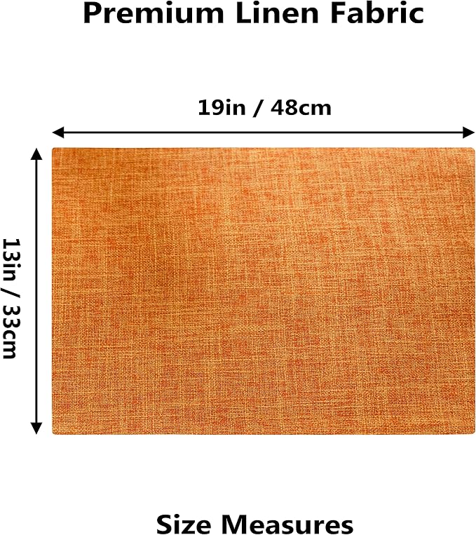 Home Brilliant Cloth Placemats Set of 8 Heat Resistant Dining Table Place Mats for Kitchen Table Dinner Party Decorations, 13 x 19 inches, Orange