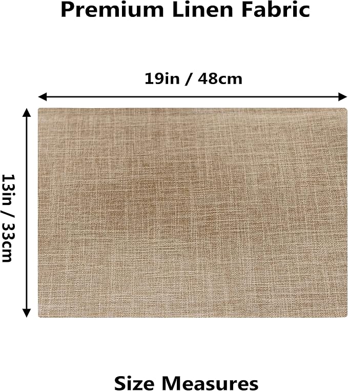Home Brilliant Linen Place Mats Set of 6 Heat Resistant Dining Table Place Mats Cloth Placemats Kitchen Table Mats Placemat, Burlap