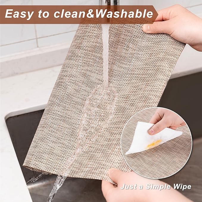 Placemats Set of 6 Washable Indoor/Outdoor Vinyl Place Mats for Dining Table Durable Non-Slip Heat Resistant PVC Weave Table Mats（Gray）