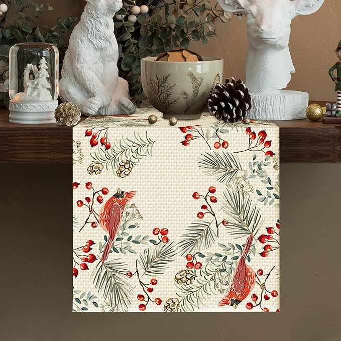 c Burlap Table Runner Seasonal Spring Fall Kitchen Dining Linen Table Decoration for Indoor Outdoor Home Party Dinner 13x72 Inch