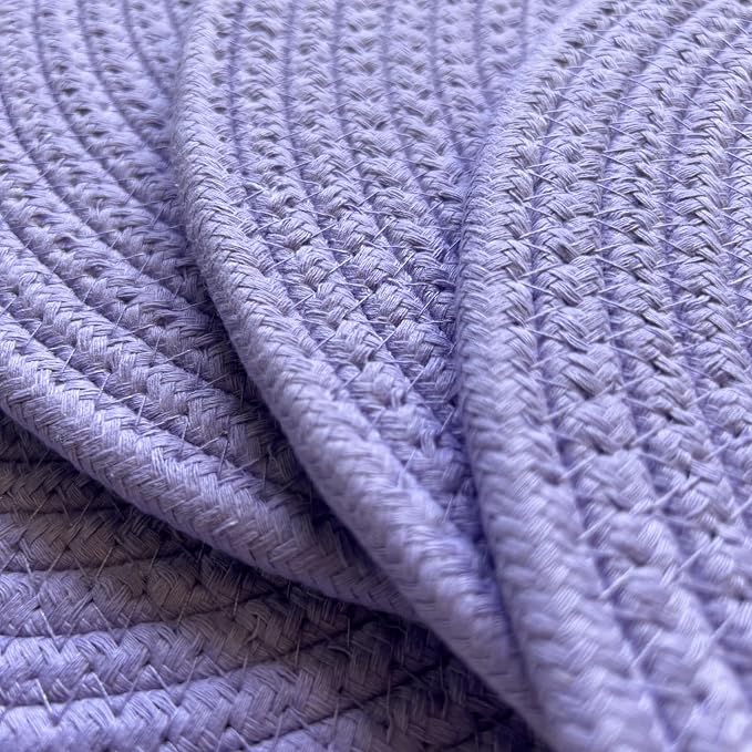 WAZAIGUR Round Placemats Washable Thick Cotton Absorbent 13 inch Round Table Mats for Kitchen Dining Table Set of 4 Round Woven Fabric Indoor/Outdoor Place Mats (Purple, 4)