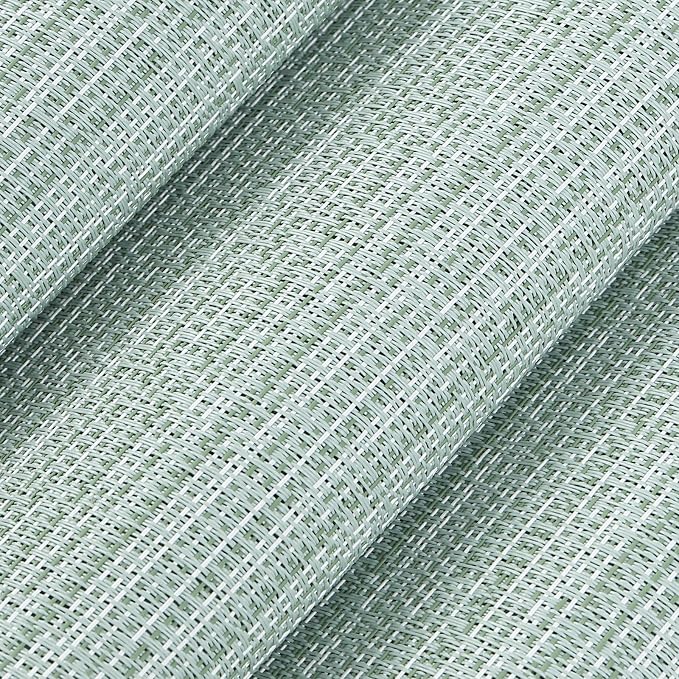 AHHFSMEI Placemats Set of 4 Washable Woven Vinyl Placemats for Dining Table Heat Resistant Non-Slip Stain Resistant Table Mats for Kitchen & Home Decor(Multi Green,4)