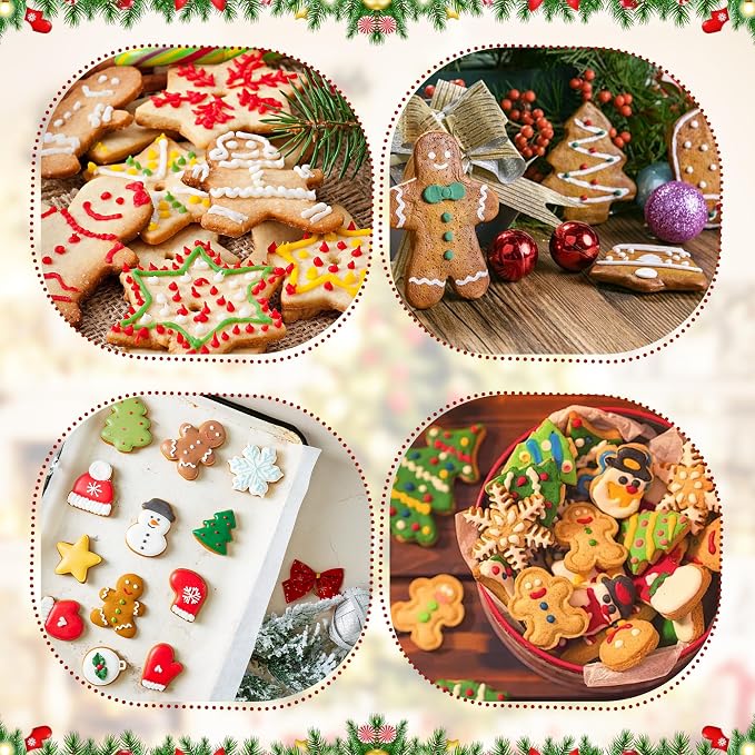 Christmas Cookie Cutter Set - 22Pcs Mini Cookie Cutters Variety Pack with Dough Scraper, Stainless Steel Cookie Mold for Biscuits, Fondant, Sandwiches and Pancakes