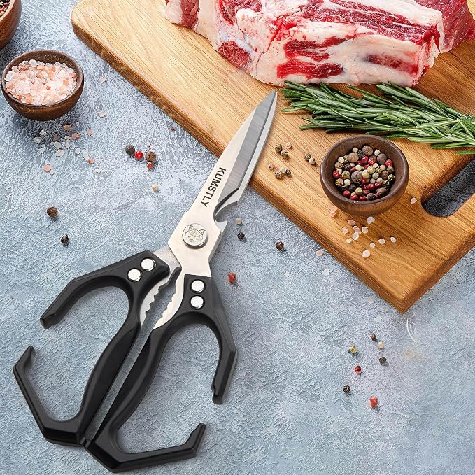 Kitchen Scissors All Purpose Kitchen Shears Heavy Duty for Cutting Chicken, Turkey, Meat, Bones, Vegetables Stainless Steel Spatchcock Shears Multipurpose Food Scissors