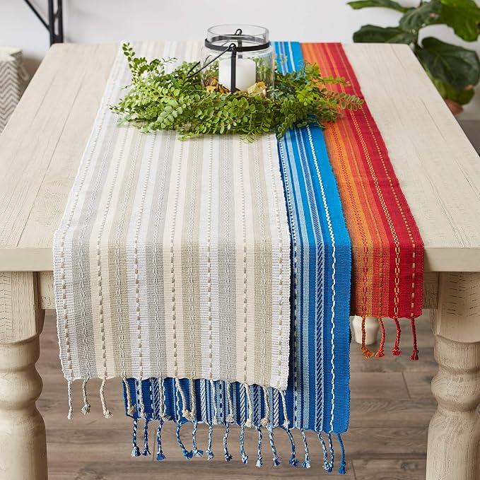 DII Southwest Collection Tabletop, Table Runner, Blue, "table runner, 14x72"""