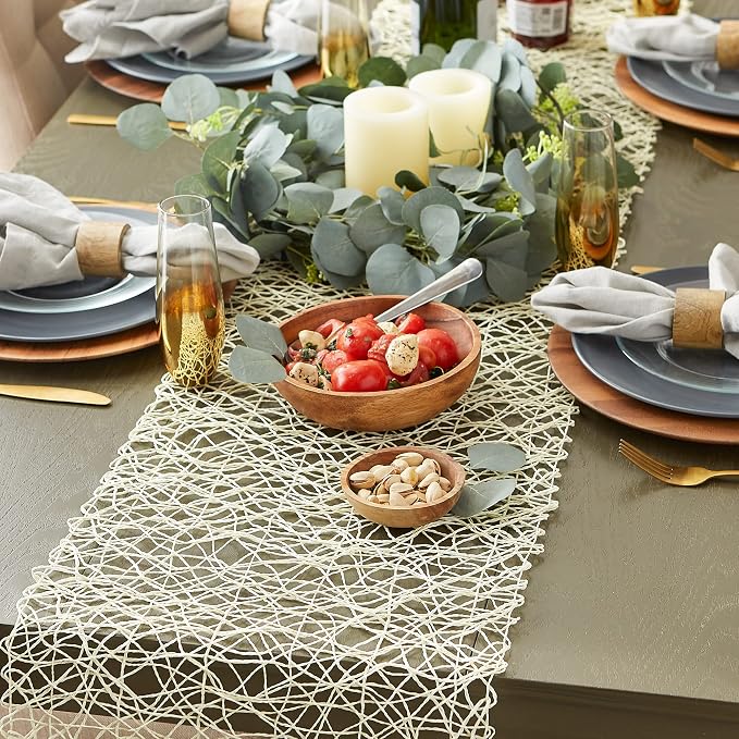 DII Woven Paper Tabletop Collection, Holiday & Event Decor, Table Runner, 14x72, Off-White