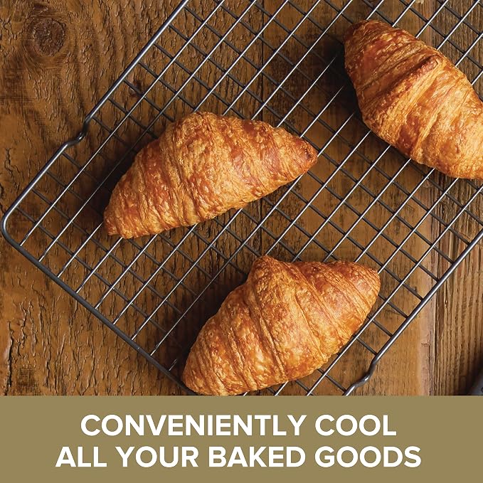 Anolon Advanced Nonstick Bakeware Cooling Grid / Baking Rack - 10 Inch x 16 Inch, Gray (Pack of 6)