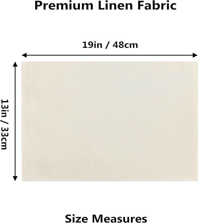 Home Brilliant Placemats Set of 4 Dining Table Placemat Washable Place Mats, 13 x 19 inches, Cream