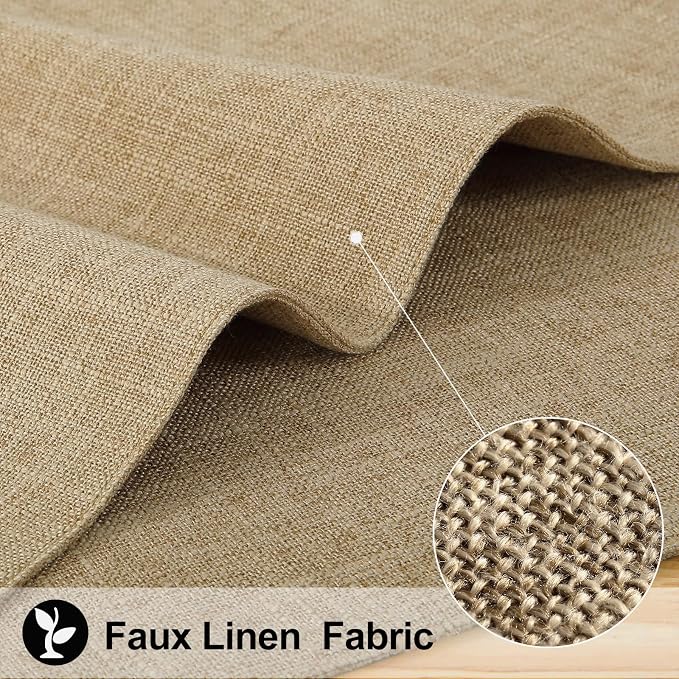 homing Faux Cotton Linen Placemats Set of 6, Cloth Washable Farmhouse Dining Table Mats for Indoors & Outdoors, Easy to Clean, Linen, 13 x 19 Inch