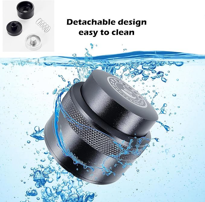 NEOUZA 49mm Coffee Palm Tamper Barista Leveler Tool Spring Loaded Stainless Steel Flat Base for Espresso Machine Portafilter