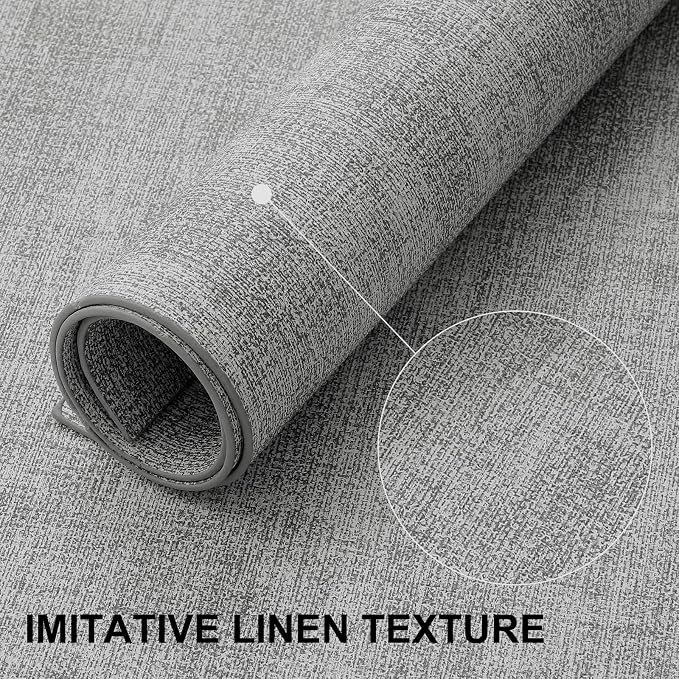 homing Faux Leather Heat Resistant Placemats 6 Packs, Waterproof Wipeable Dining PU Place Mats for Indoor & Outdoor, Easy to Clean, Light Grey