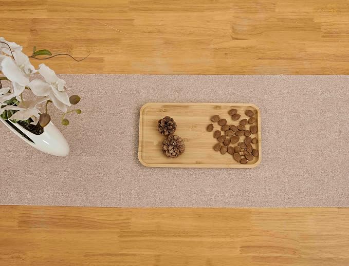 Brown Table Runner 13 x 72 Inches Long, Cotton Linen Farmhouse Style Table Linen for Kitchen Dining Coffee Table Parties Wedding Home Decor (13" x 72", Brown)