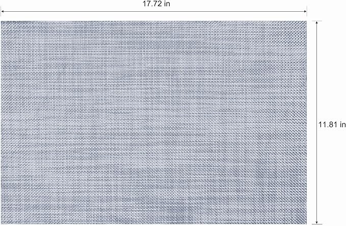 CADONO Placemats Set of 4 Washable Indoor/Outdoor Vinyl Place Mats for Dining Table Durable Non-Slip Heat Resistant PVC Weave Table Mats（Gray）