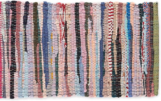 DII Handmade Chindi Tabletop, Reversible and Machine Washable, Table Runner, 14x72, Multicolor