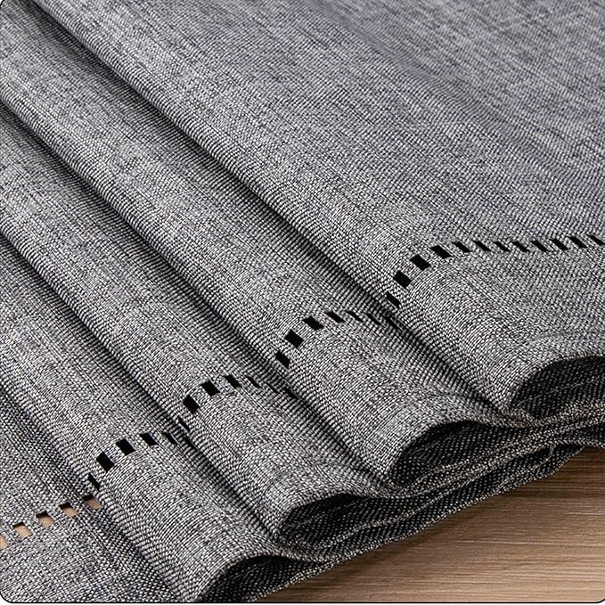 Table Runner Linen Grey 12 x 59 Inch, Tablerunner Linen Look Solid Color, Modern Easy Care Table Runner for Dining Table, Coffee Table, Restaurant,Decoration
