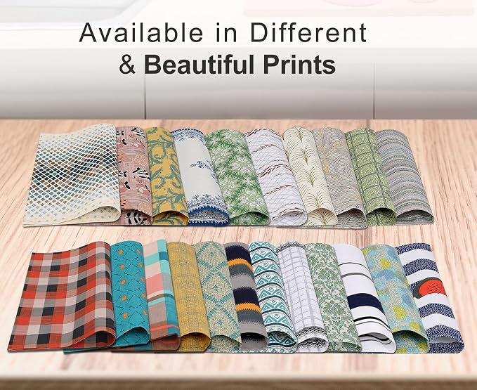 Ruvanti Placemats 100% Cotton 13x19 Inch, Dining Table Placemats Set of 6, Modern Place Mats for Dining Table Decor, Kitchen & Table Linens, Coffee Mat for Christmas Dinners - Vine Spirals