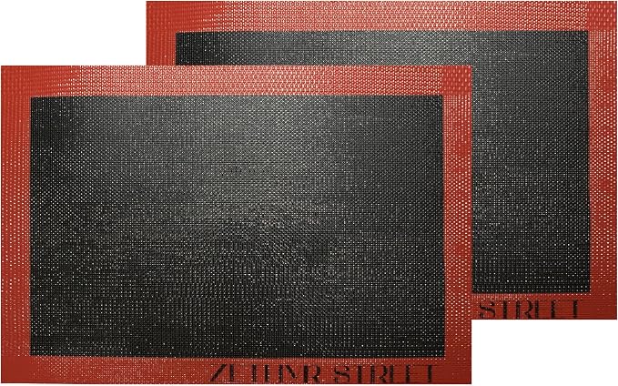 Perforated Silicone Baking Mats for Full Sheet Pan 15x23in, Eclair Silicone Baking Mat, Nonstick Reusable Breathable Air Mat, Heat Resistant, Pack of 2