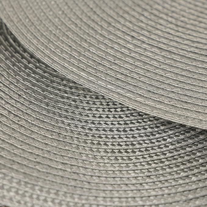 Round Placemats for Dining Table Set of 6,12.6 Inch Small Circle Place Mats Washable Heat Resistant Table Mats Gray 32CM