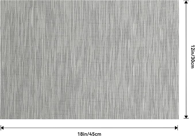 Leetaltree Silver Placemats Set of 4 - Heat Resistant Non-Slip Place mats for Dining Table, Washable Durable PVC Vinyl Woven Table Mats（Silver, 4）