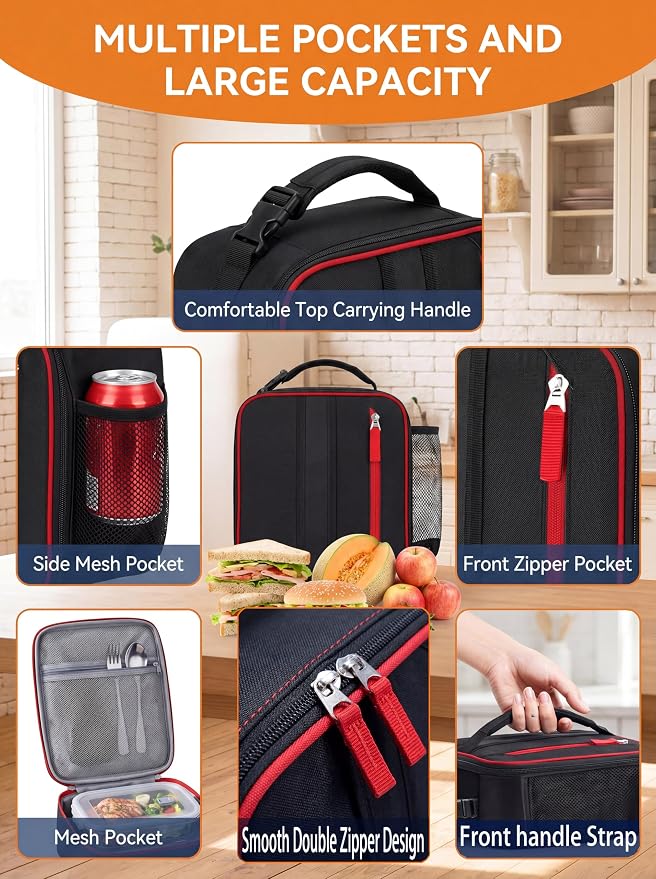 Lunch Box Insulated Lunch bag for Men Women Kids Boys Teen Youth Adult Portable Lightweight Small Lunchbox for Work Office school Picnic