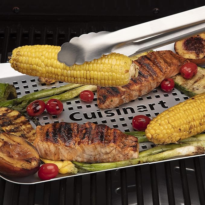 Cuisinart Locking Grill Tongs, 16” Stainless Steel BBQ Tongs – Heavy‑Duty Barbecue Tool for Grilling and Outdoor Cooking