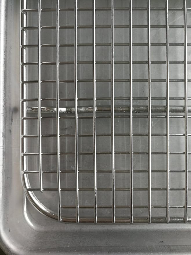 304 Stainless Steel Cooling Rack(11.75"X16.5"X0.7") Wire Grate Fit Half Sheet Pan,use at Smoking, Baking,BBQ,Drying,Heavy Duty Commercial Quality,Rusty Proof.