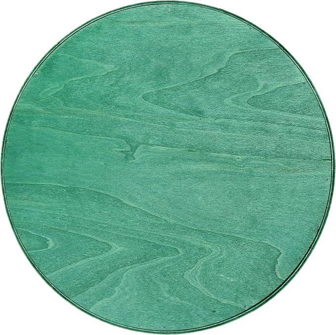 Elegant Designs HG2013-GBL Christmas Decorative 13.75'' Round Wood Serving Tray w/Handles, Green Believe