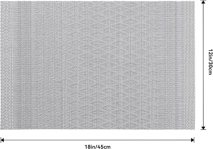 Leetaltree Lunar Grey Placemats Set of 8 - Heat Resistant Non-Slip Place mats for Dining Table, Washable Durable PVC Vinyl Woven Table Mats（Lunar Grey, 8）