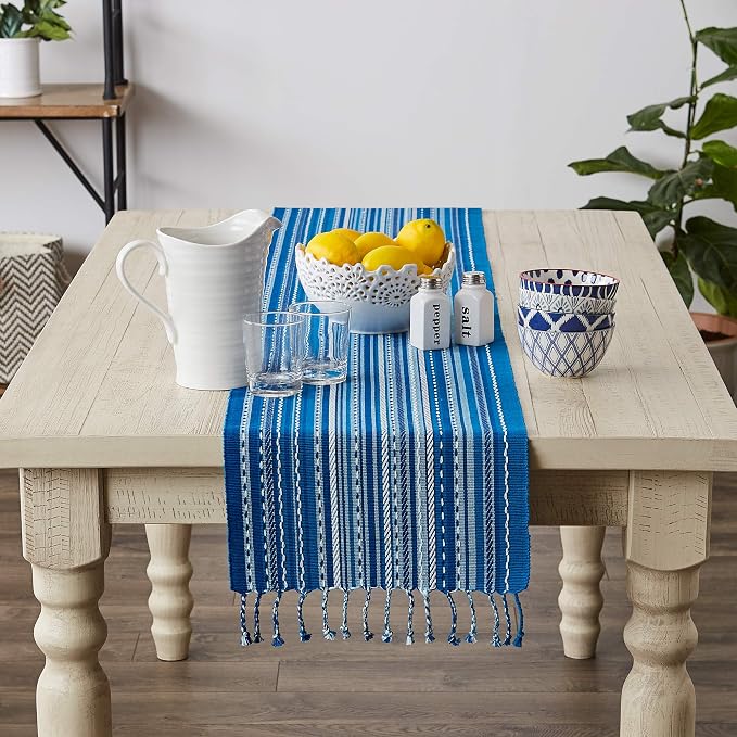 DII Southwest Collection Tabletop, Table Runner, Blue, "table runner, 14x72"""