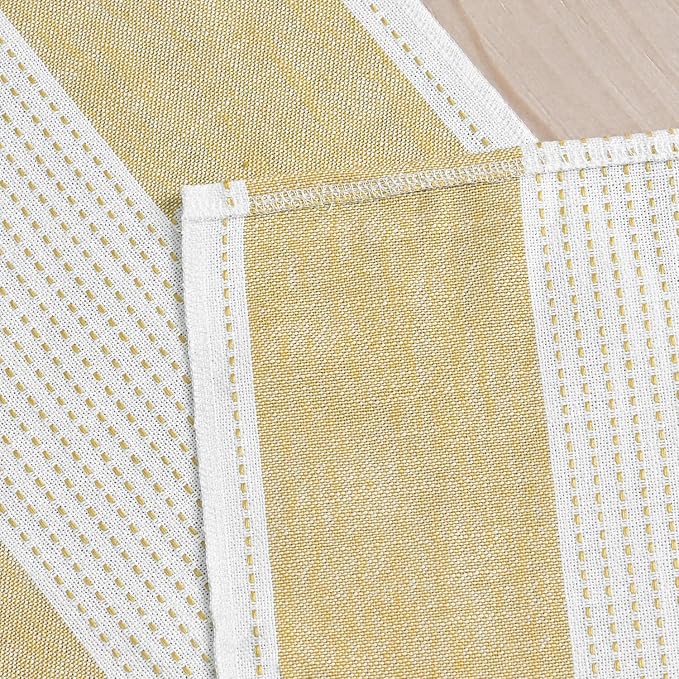 Artoid Mode Light Yellow Farmhouse Rustic Table Runner, Seasonal Macrame Fabric Kitchen Dining Holiday Wedding Table Decor for Home Party 13x120 Inch