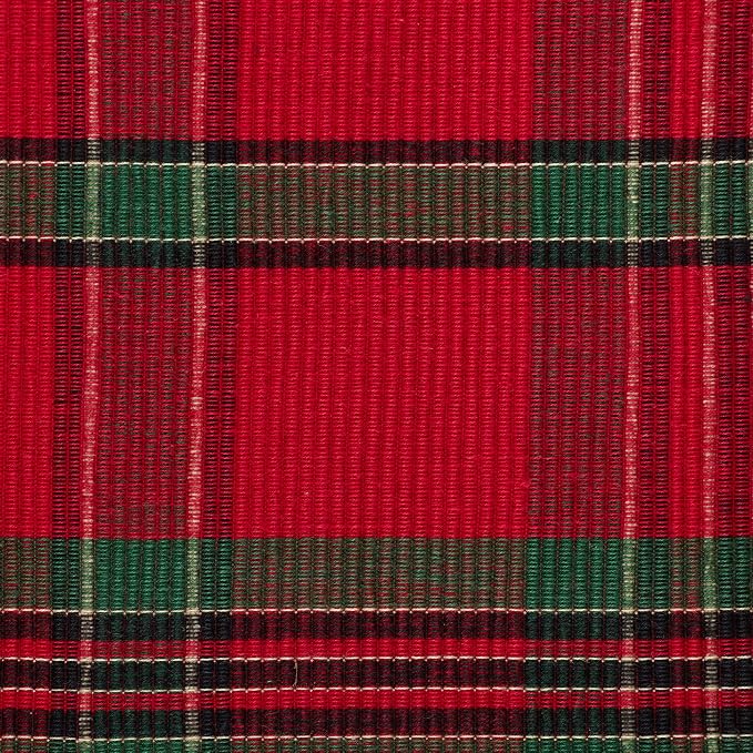 DII Farmhouse Christmas Plaid Dining Table & Kitchen Décor, Holiday Placemat Set, 13x19, Red & Green, 6 Count