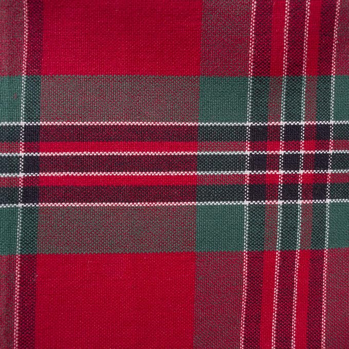 DII Farmhouse Christmas Plaid Dining Table & Kitchen Décor, Holiday Napkin Set, 18X18, Red & Green, 6 Count